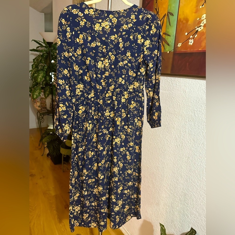 Old navy Navy floral longsleeve dress size S - Picture 4 of 11